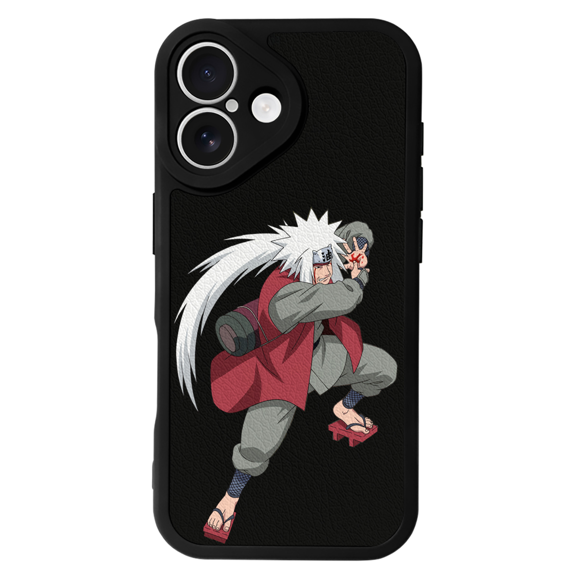 （画像用） NARUTO -ナルト- 自来也（じらいや） Jiraiya 【iPhone 16シリーズ対応】シリコンスマホケース（レザー調） 材質：シリコン